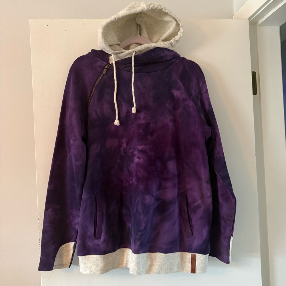 AMPERSAND AVE Gray and Purple Hoodie size XL